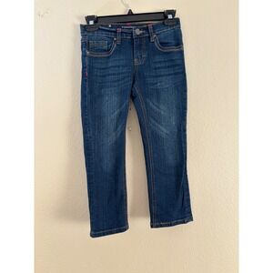 VIGOSS Girls Blue Denim Jeans with Embroidered Butterfly Pockets Size
 12
A787